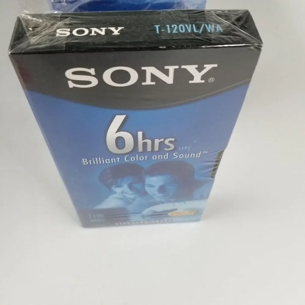 Sony 6 Hour VHS Tapes T-120 Standard Grade Lot of  8 New Sealed Vintage